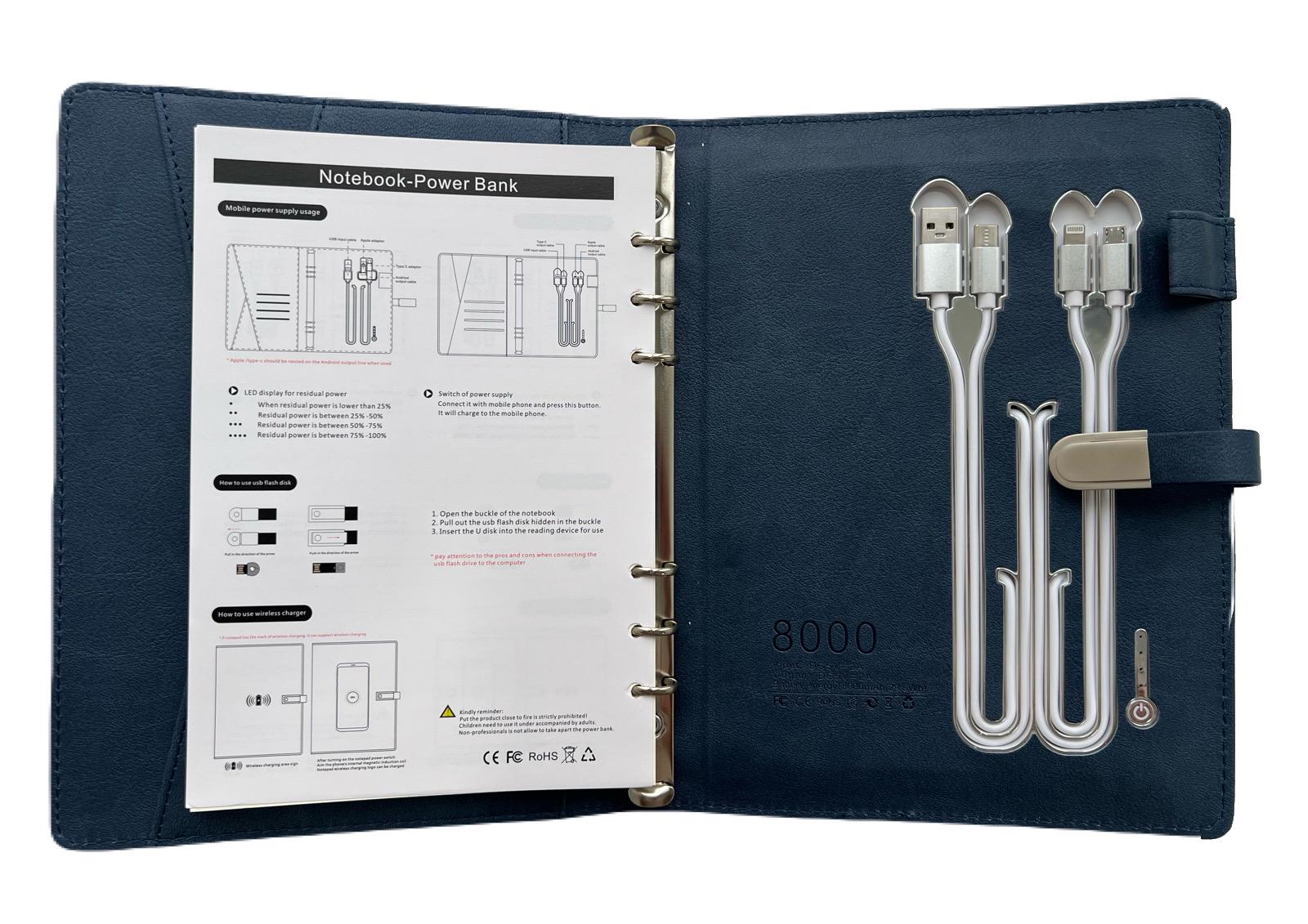 Блокнот-ежедневник AB tech Colorful c беспроводной зарядкой/Power Bank и USB flash 16 Gb Темно-синий - фото 6 Блокнот-ежедневник AB tech Colorful c беспроводной зарядкой/Power Bank и USB flash 16 Gb Темно-синий - фото 6