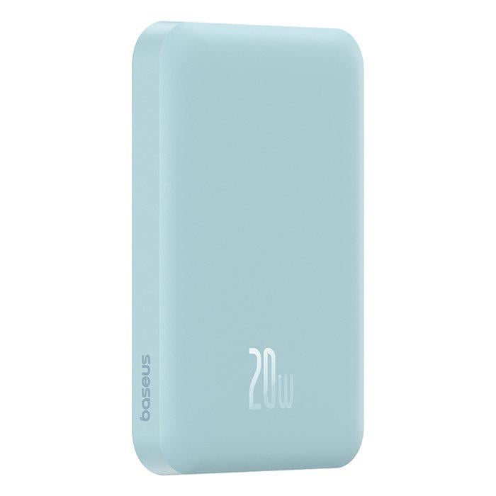 Повербанк BASEUS Magnetic Mini 5000mAh 20W с беспроводной зарядкой Qi 15W Blue (P10022107313-00) - фото 4