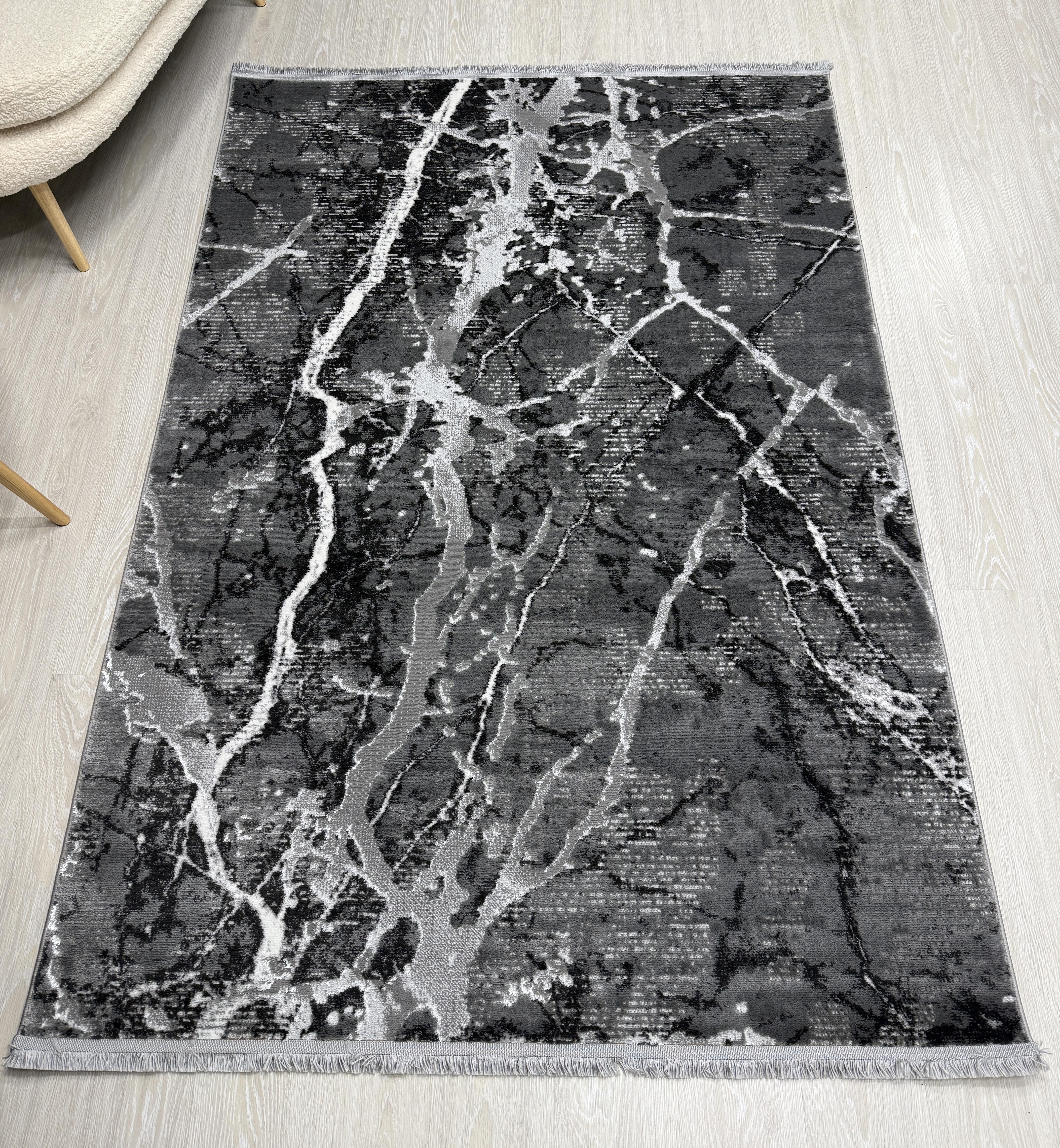 Ковер Mars с невысоким ворсом 200x300 см Антрацитовый (4640AA/KG9) - фото 14