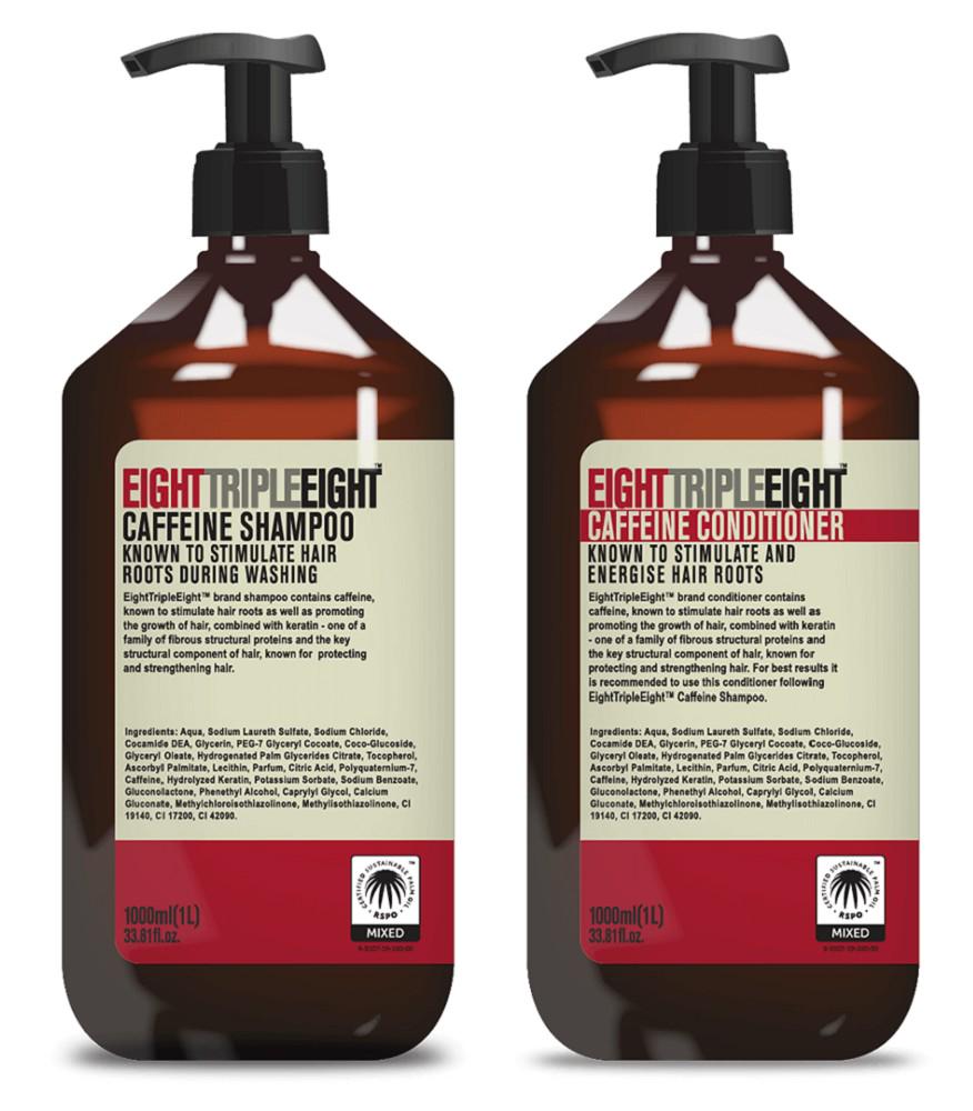 Набор для роста волос Eight Triple Eight Caffeine шампунь и кондиционер 1 л + 1 л (E-0005N)