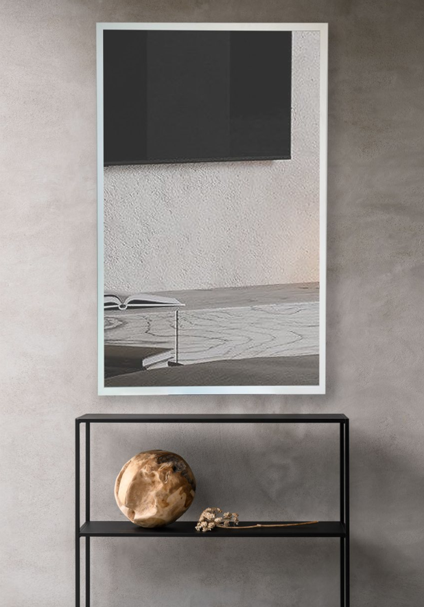 Дзеркало настінне CRYSTAL GLASS в рамці МДФ 2290 1600х550 мм Білий (С4382)