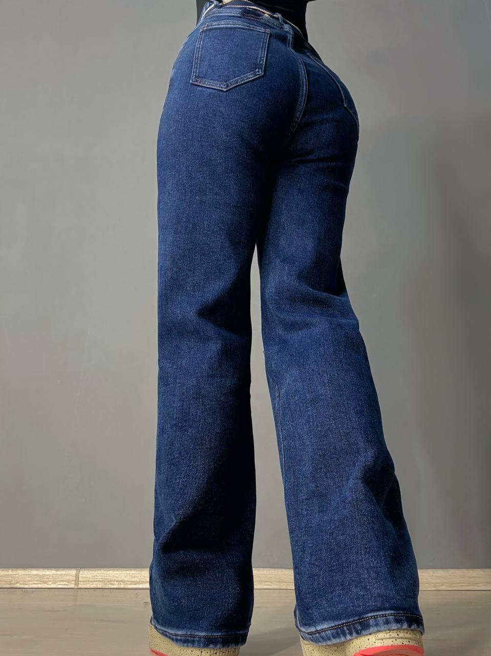 Джинсы женские Derun 8226 утепленные палаццо на флисе с ремнем р. 33 Синий (5669) - фото 7 Джинсы женские Derun 8226 утепленные палаццо на флисе с ремнем р. 33 Синий (5669) - фото 7