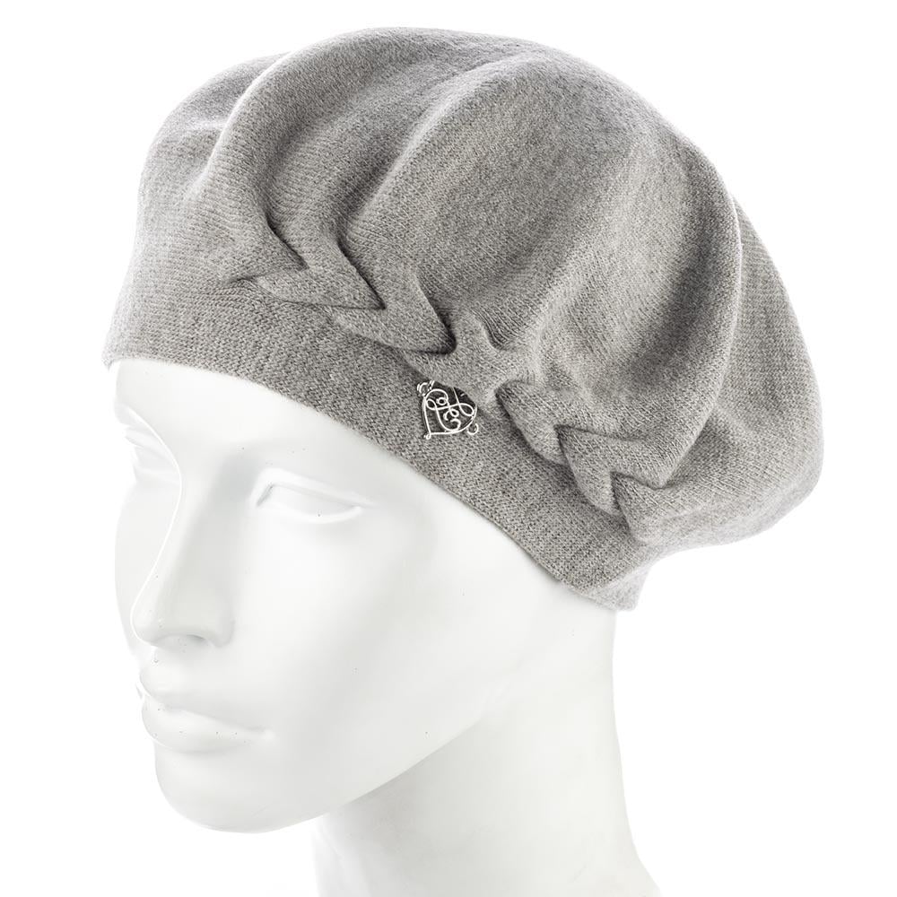 Берет женский двойной сбоку с узором Zolly ZH257 Капучино