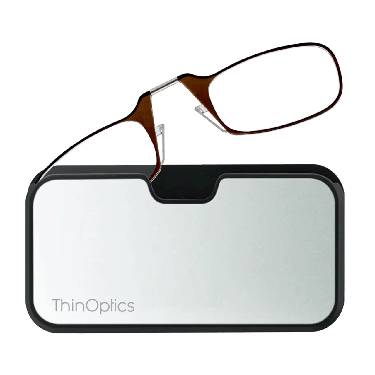 Очки для чтения Thinoptics с классическим серебряным чехлом/диоптрий +1,00 Коричневый (1.0BRMUP)