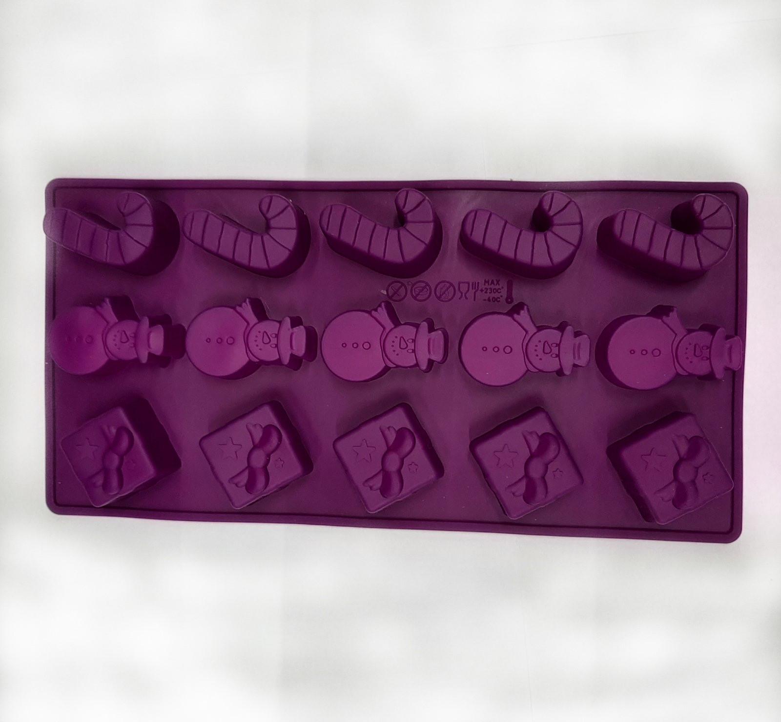 Силиконовая форма Новогодние мотивы НН-535 15 ячеек Фиолетовый (0e9e7254)