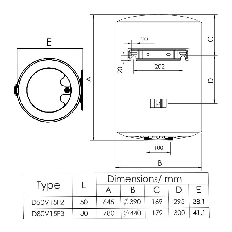 Бойлер Onlyheat D50V15F2 50 л (67138) - фото 6