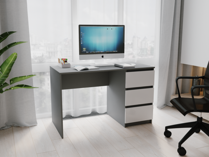 Компьютерный стол СЛТ-3 Антрацитовый/Белый (14966961)