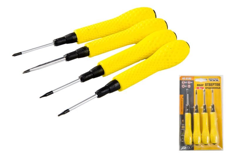 Набір викруток Mastertool T5/T6/PH00/Spanner 4 пр. (40-0190)