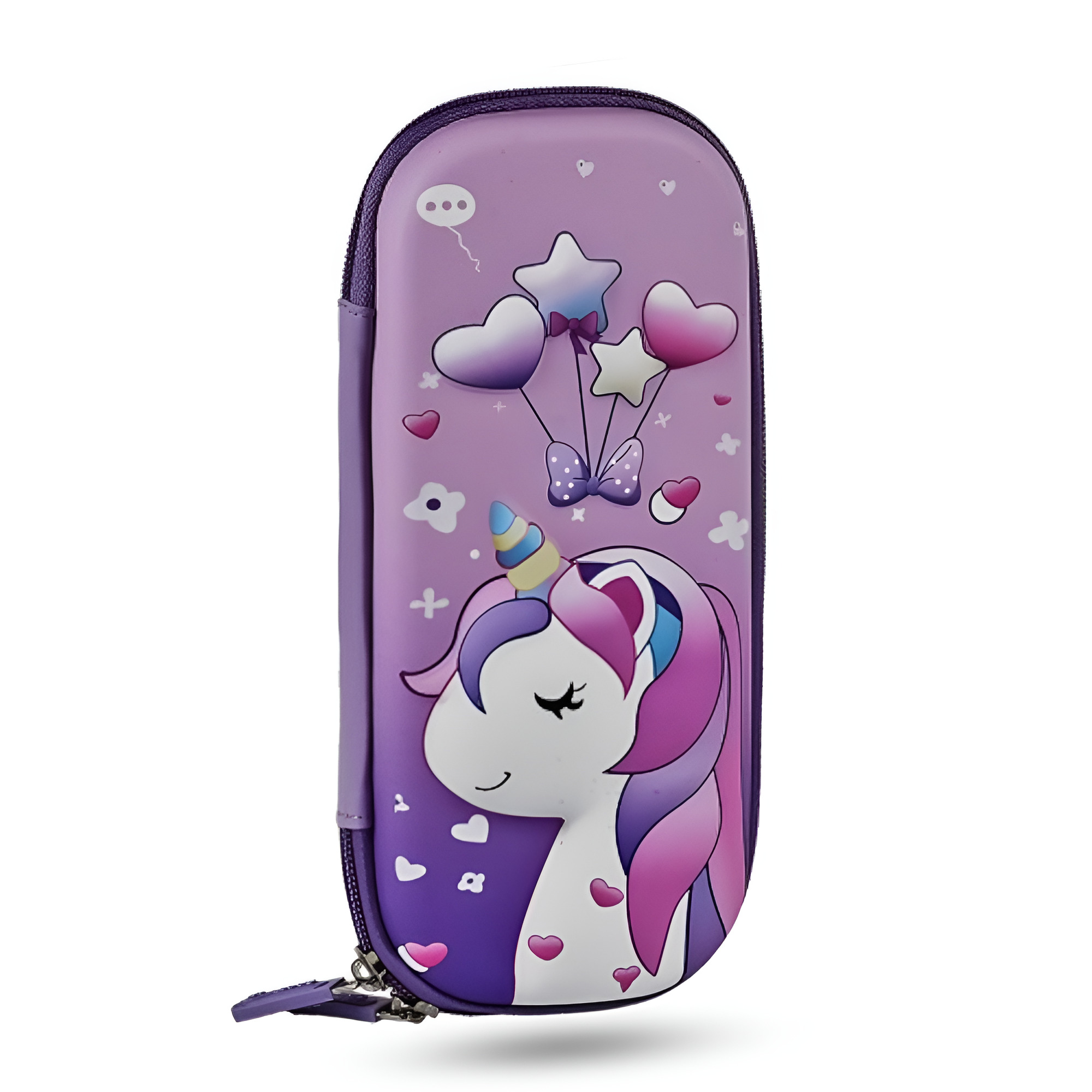 Пенал школьный для девочек Stenson Unicorn 10х22 см Фиолетовый (R97923)