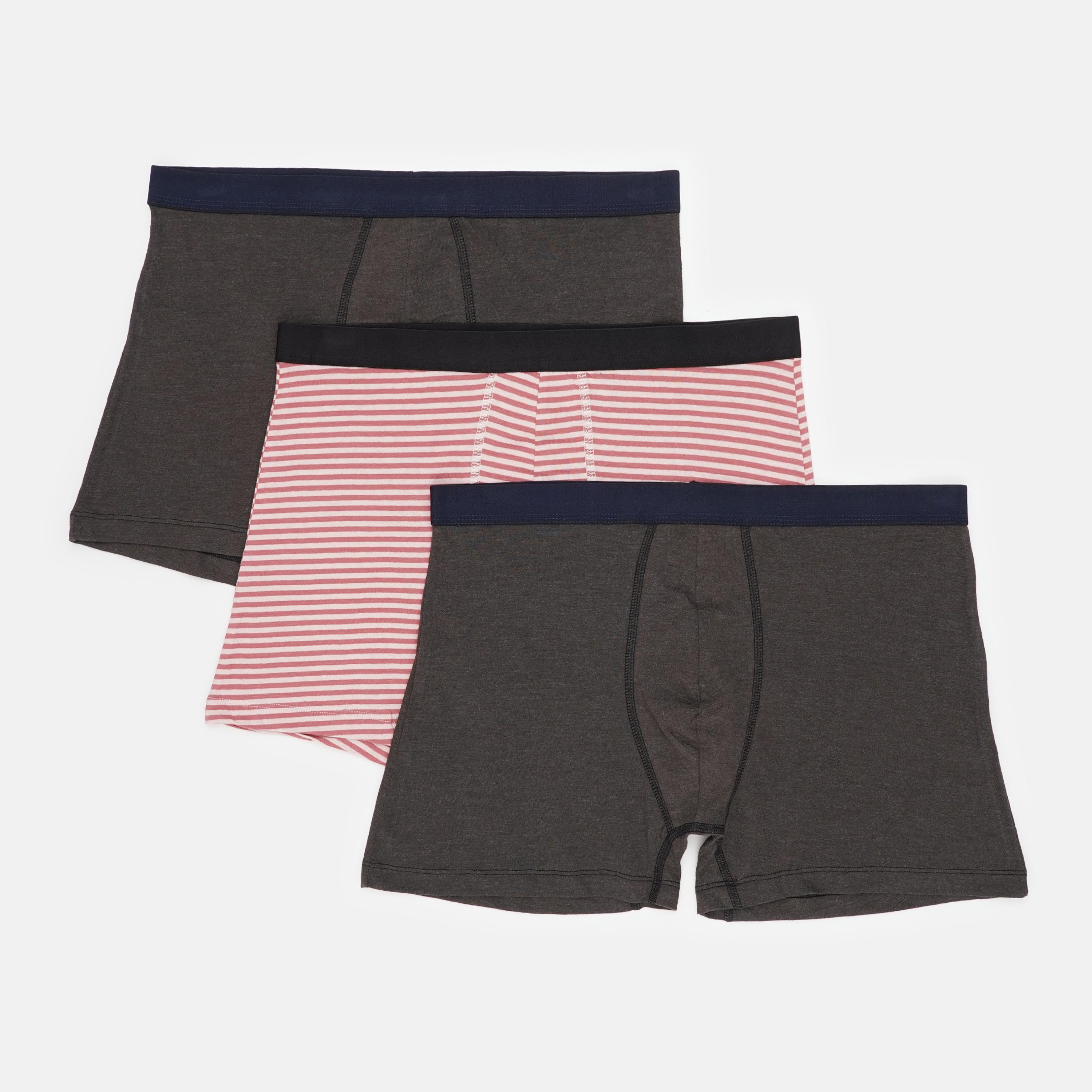 Труси Basic Collection 3 шт. XL Коричнево-рожевий (14380928565)