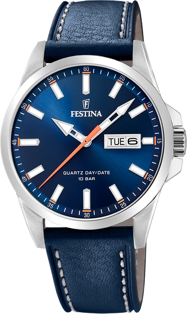 Наручные часы мужские Festina F20358/3 Classics со стальным корпусом WR 100 м и синим циферблатом Наручные часы мужские Festina F20358/3 Classics со стальным корпусом WR 100 м и синим циферблатом
