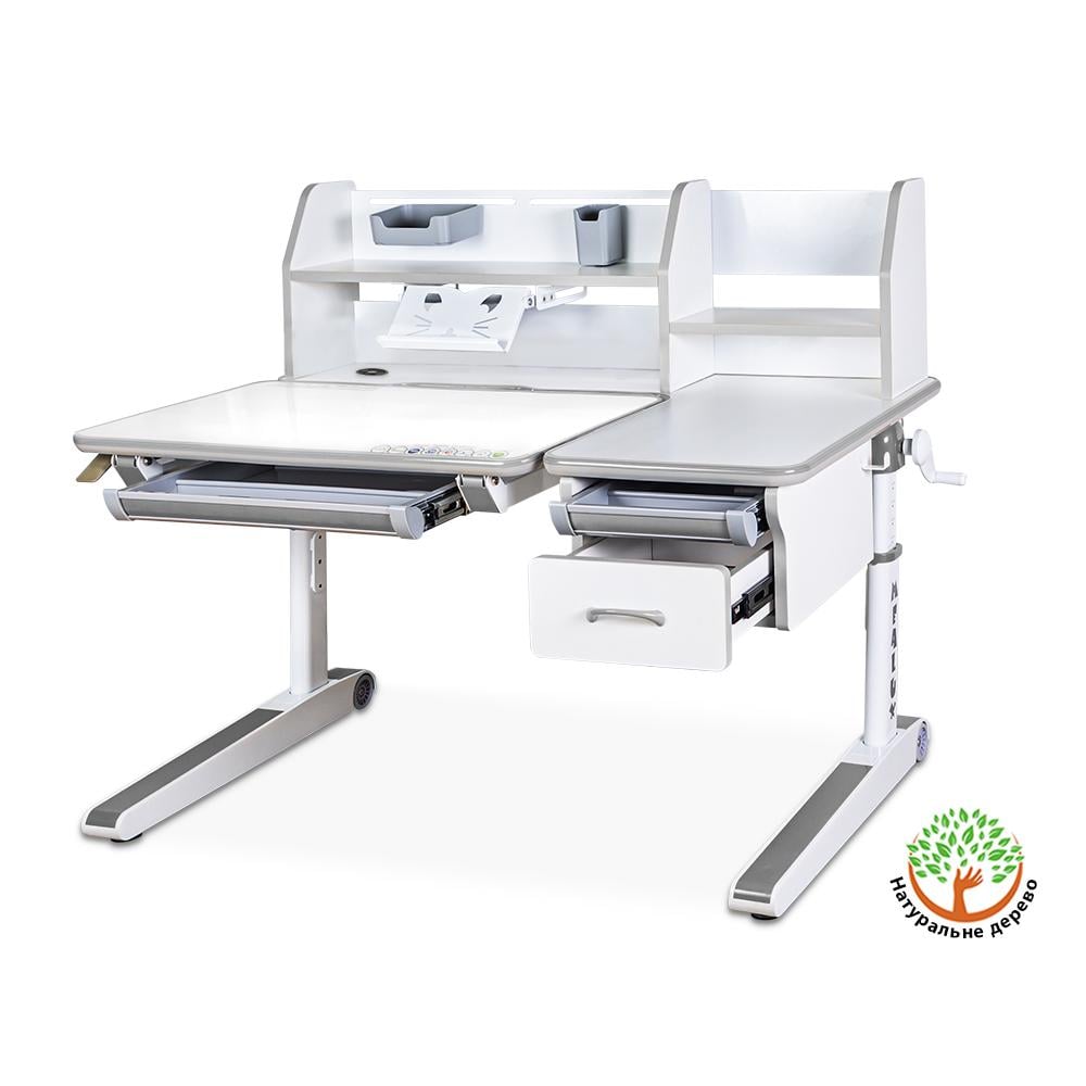 Парта трансформер школьная эргономичная Mealux Sherwood Energy Белый/Серый (BD-830 W/G Energy) - фото 2 Парта трансформер школьная эргономичная Mealux Sherwood Energy Белый/Серый (BD-830 W/G Energy) - фото 2