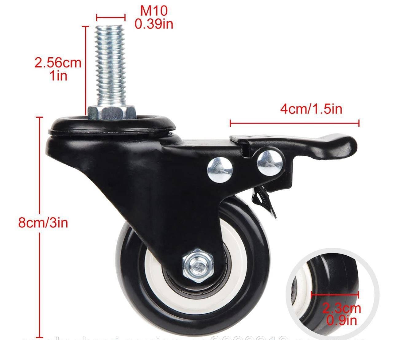Ролик поворотный d 50 мм с болтом М10 и тормозом (1843100647) - фото 7 Ролик поворотный d 50 мм с болтом М10 и тормозом (1843100647) - фото 7