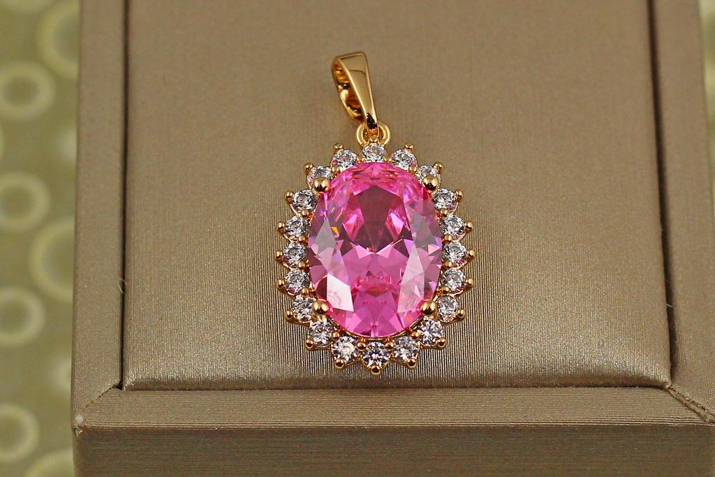 Кулон Xuping Jewelry Ожинка с розовым 2 см Золотистый (31559235)