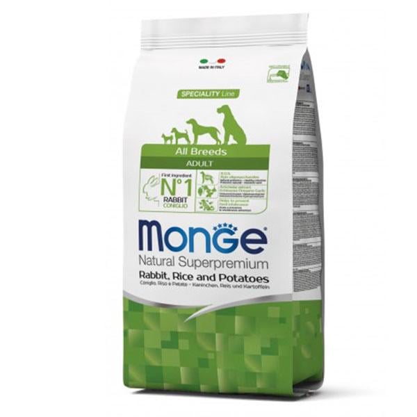 Корм для собак сухой Monge Dog All Breeds кролик/рис/картофель 15 кг (000025640)
