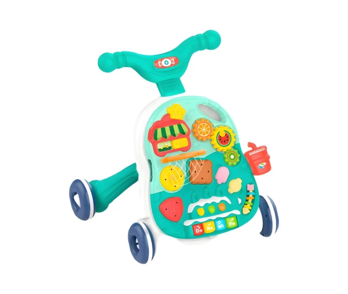 Ходунки-каталка детские и развивающий столик Limo Toy 2в1 из пластика музыкальные 41х40х35 см Голубой (150-7-HB 0040 AB)
