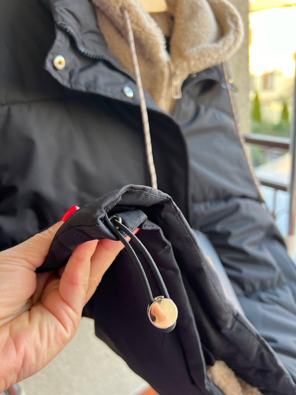 Куртка жіноча Lady Yep 8096 оверсайз з капюшоном і хутром тедді р. 44 Чорний (3000) - фото 5