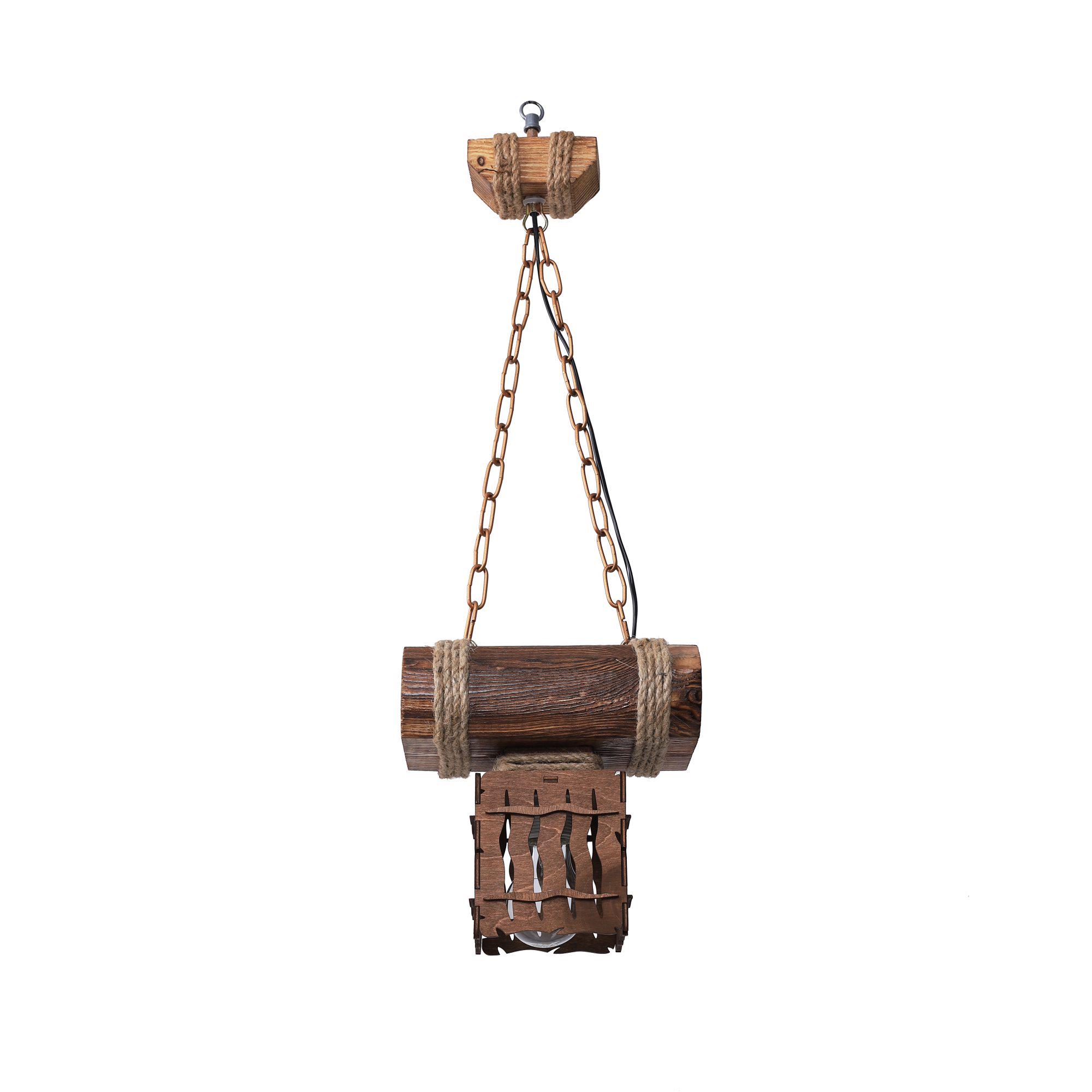 Люстра деревянная Sirius S7053/1 светлое обжиг на 1 плафон (000028381)