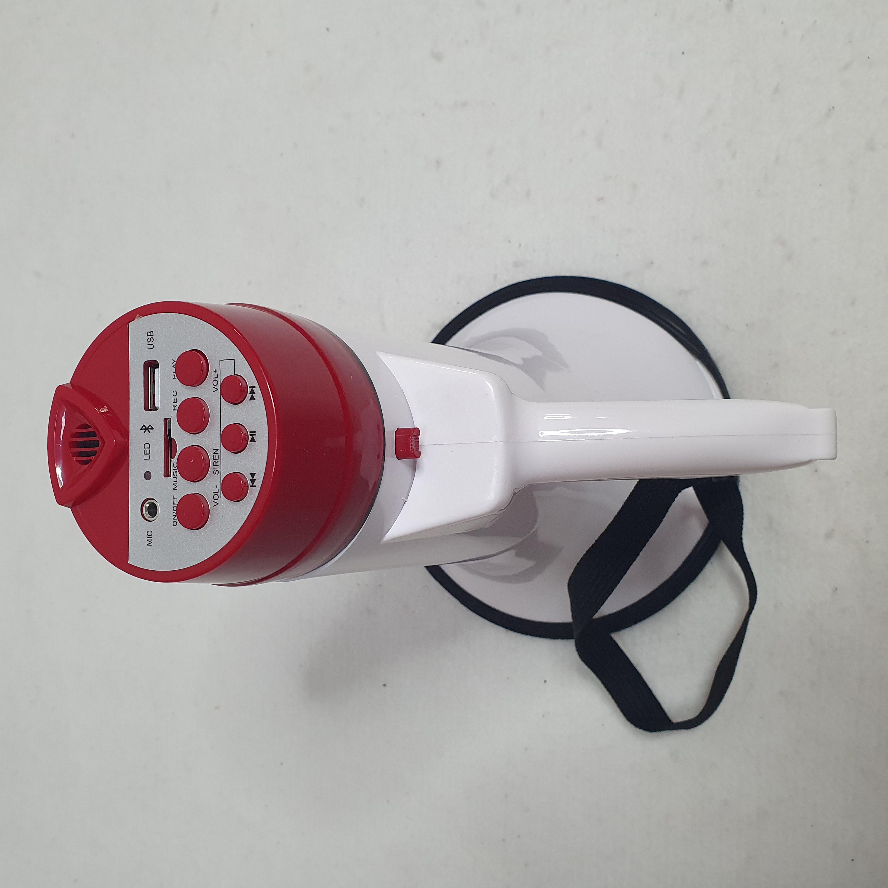 Громкоговоритель рупор на аккумуляторе 20 Вт слышимость до 400 м Белый (RGM-619L-BWhite) - фото 9