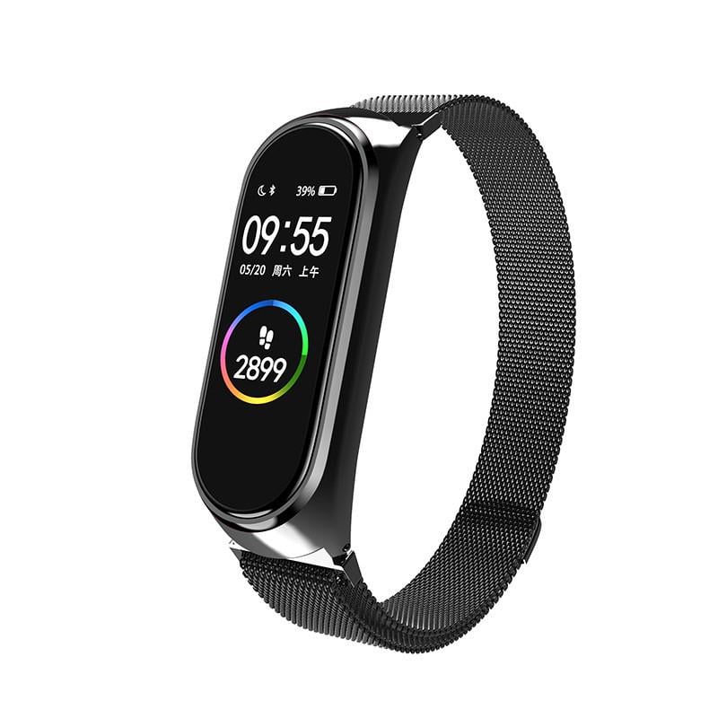 Ремешок для фитнес-браслета Mi Band 4 металлический Черный (1518752628)