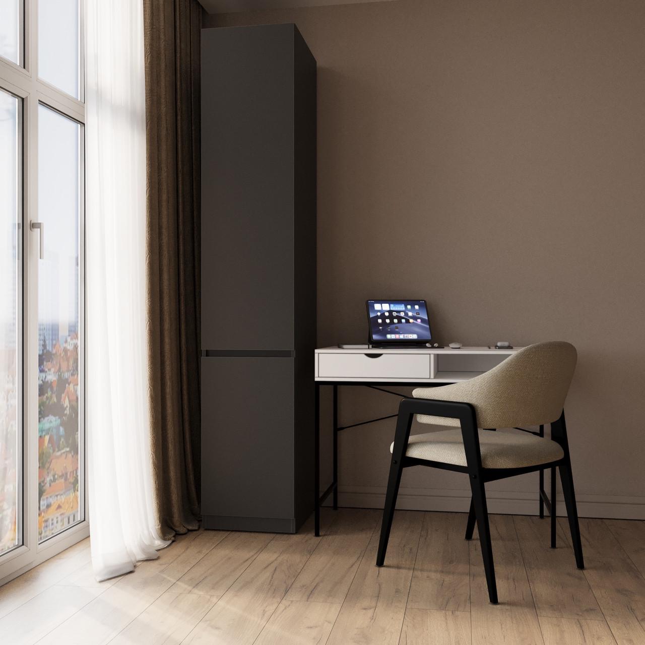 Пенал MEBEX на 2 полиці та тримачем для одягу 40х50х210 см Сірий темний (VL2S400DG) - фото 1