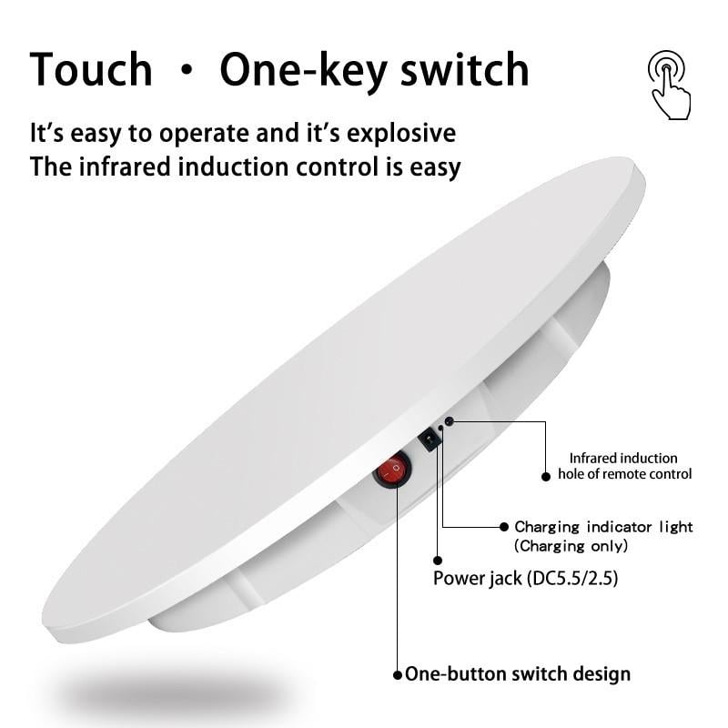 Стіл поворотний для предметної зйомки Puluz DCA1272W навантаження до 100 кг 60 см Білий - фото 2