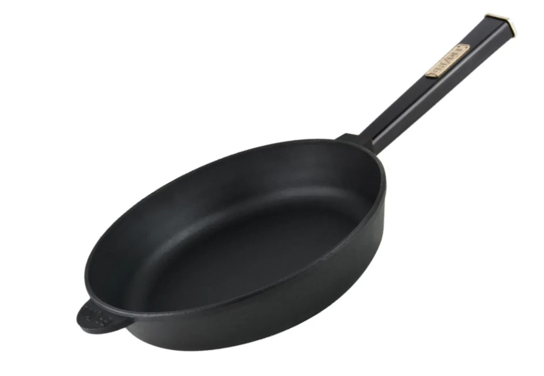 Сковорода чугунная Brizoll Optima с деревянной ручкой Black 280х60 мм - фото 1 Сковорода чугунная Brizoll Optima с деревянной ручкой Black 280х60 мм - фото 1