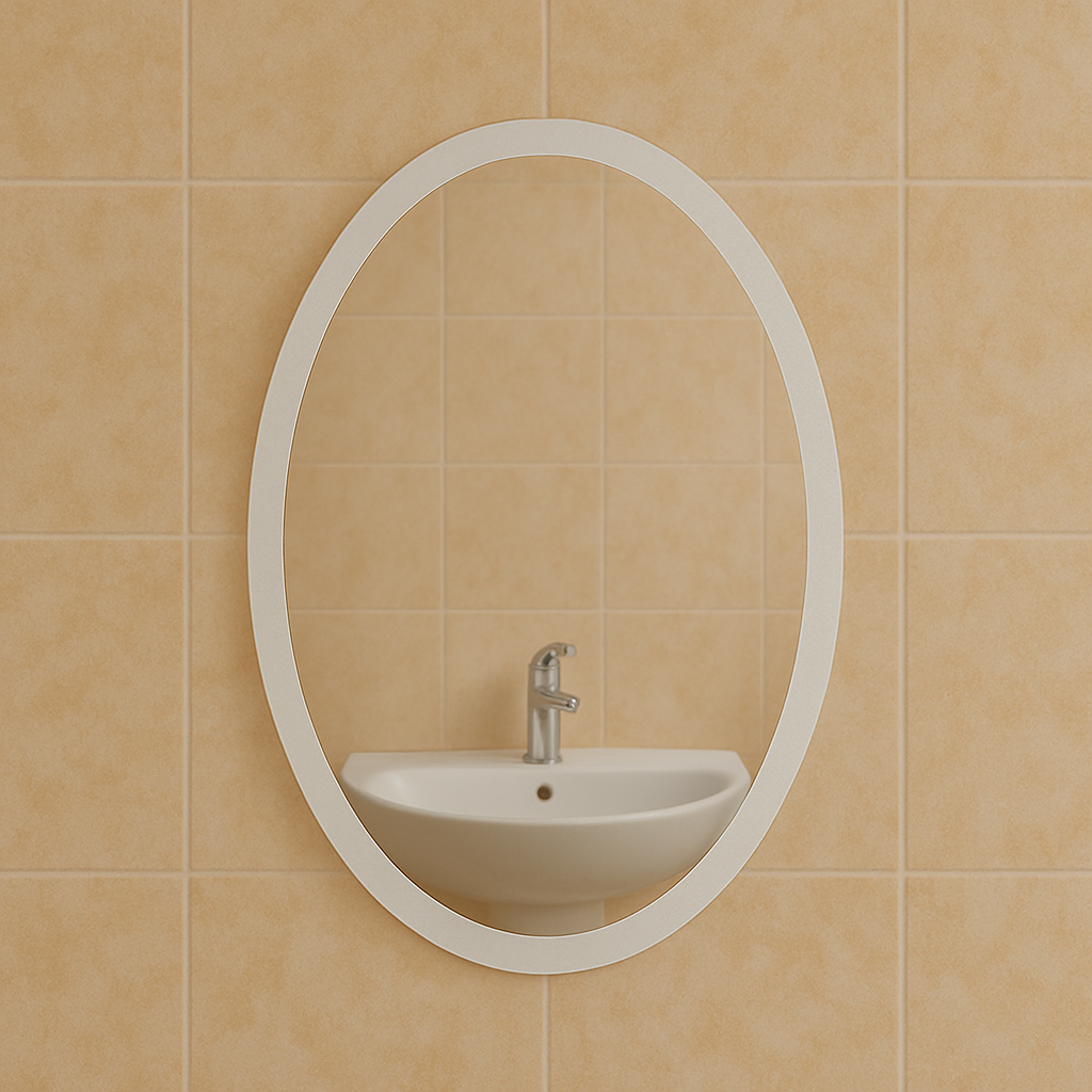 Зеркало овальное MPS-30 150х80 мм без подсветки пескоструйное