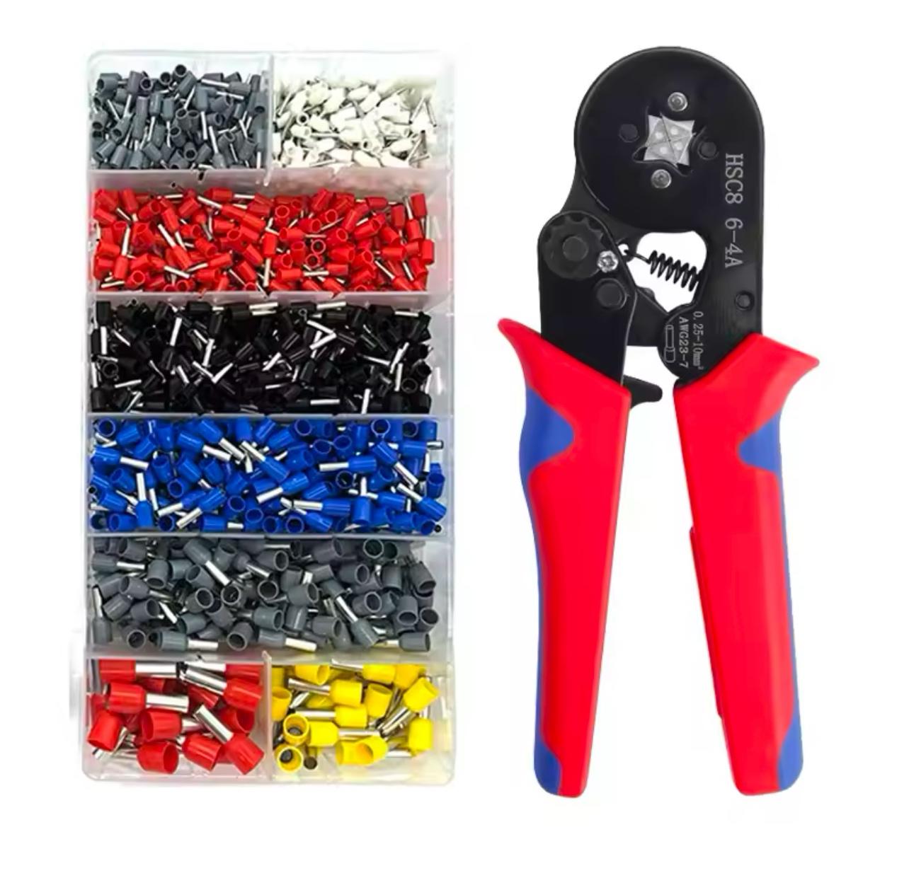 Кримпер 4 кулачка HSC8-4A для обтиску та набір наконечників -0.25-10 мм2 1200 шт. в кейсі (24146310) Кримпер 4 кулачка HSC8-4A для обтиску та набір наконечників -0.25-10 мм2 1200 шт. в кейсі (24146310)