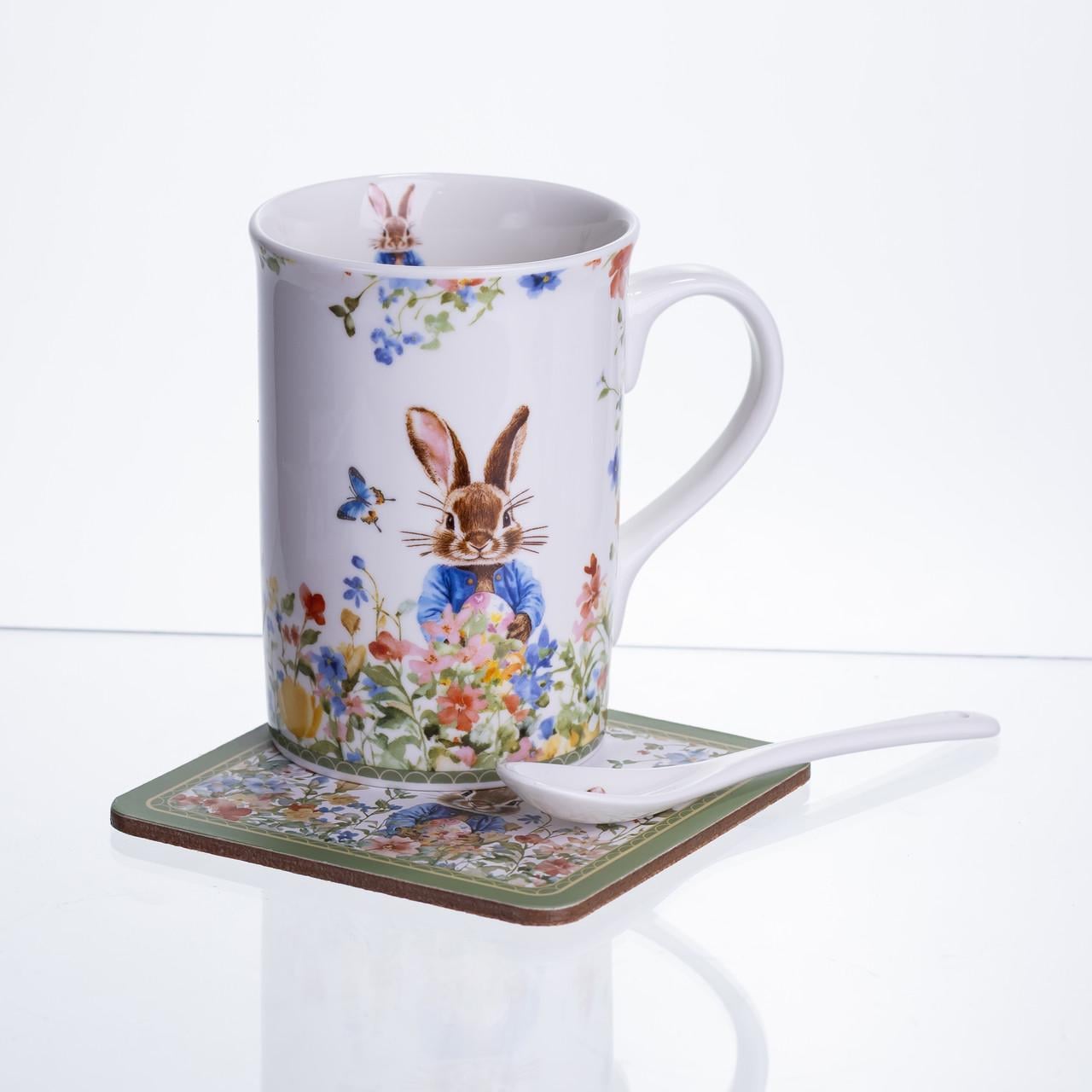 Чашка фарфоровая Garden Rabbits для чая и кофе с блюдцем и ложкой 300 мл (33674583) Чашка фарфоровая Garden Rabbits для чая и кофе с блюдцем и ложкой 300 мл (33674583)