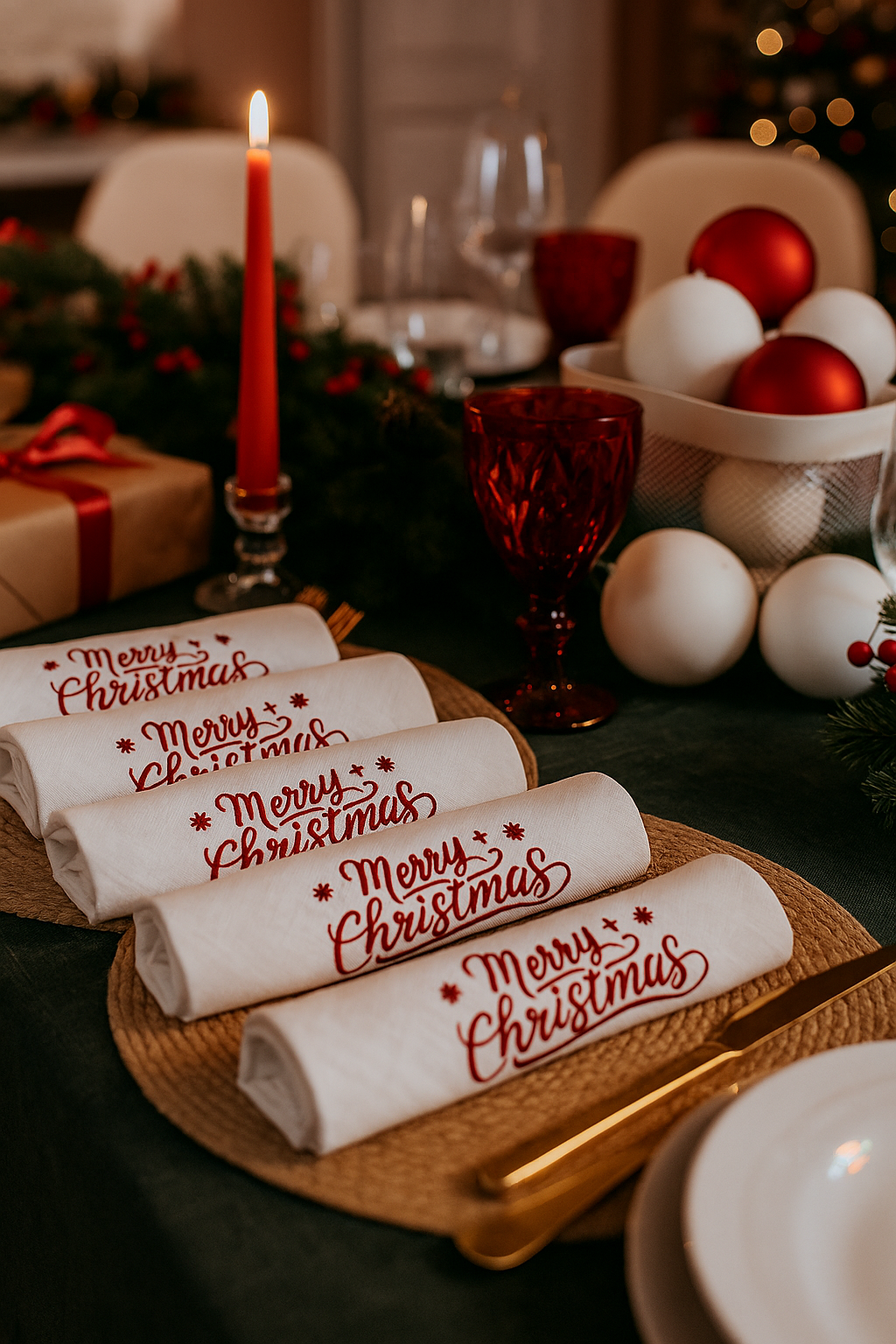 Салфетка с вышивкой Merry Christmas 2 шт. Белый (30100467) - фото 6 Салфетка с вышивкой Merry Christmas 2 шт. Белый (30100467) - фото 6