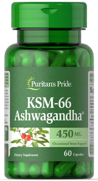 Комплекс Ашваганда Puritans Pride Ashwagandha KSM-66 450 мг 60 капсул