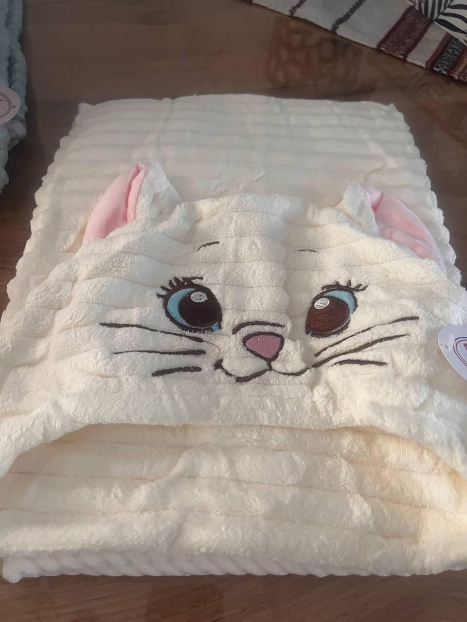 Полотенце детское с капюшоном микрофибра 110х110 см Молочный (Д-rai-kutochok-001-04)