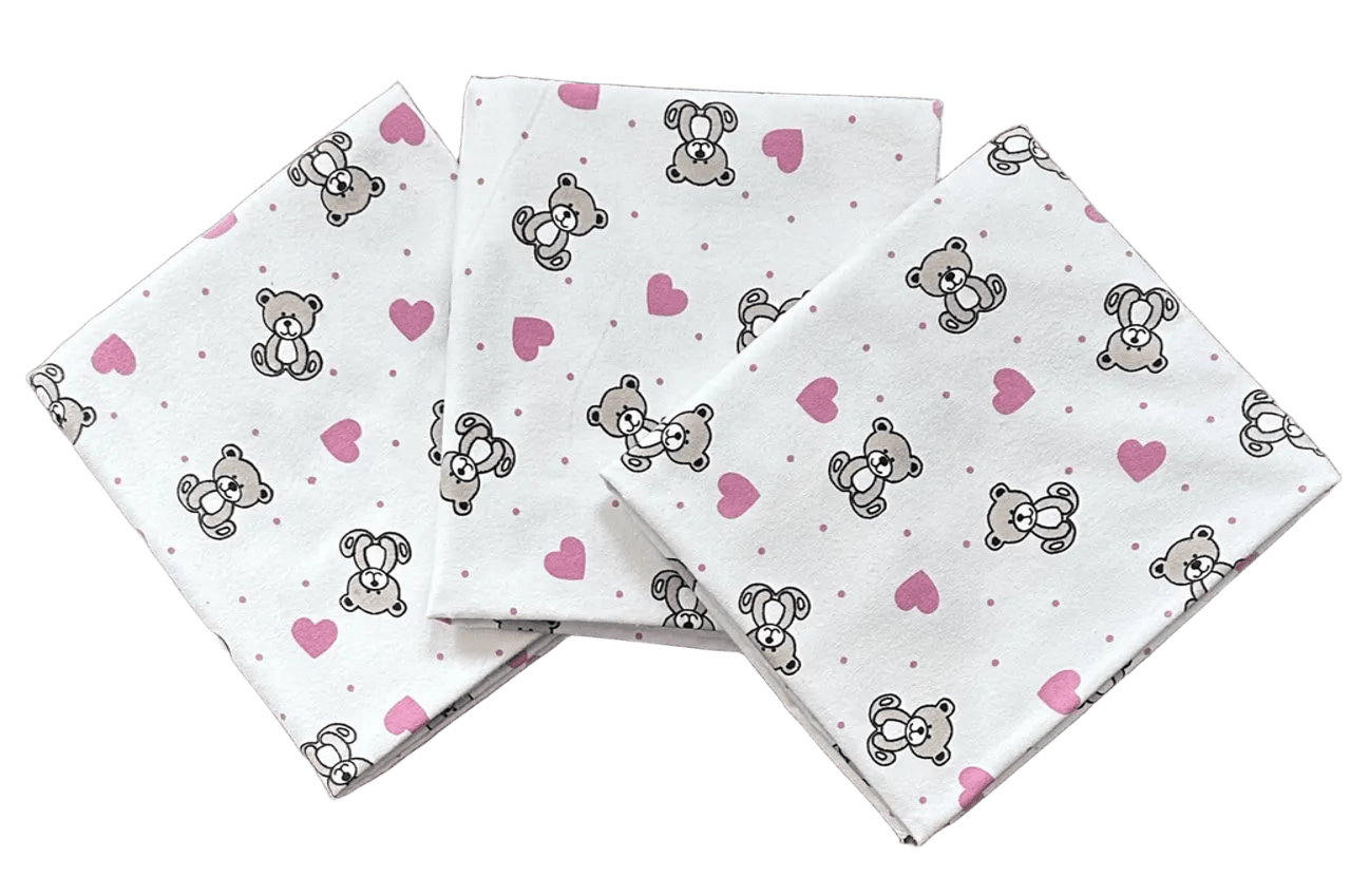 Пеленки детские BST 3 шт. 90х110 см мишки с сердцами (2791964269)