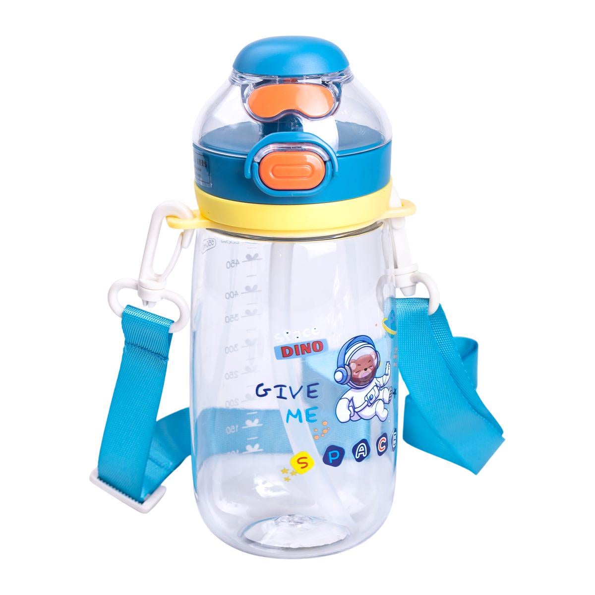 Бутылка для воды детская Light House LG-30186 BL 550 мл с мундштуком и ремешком Синий (129299)