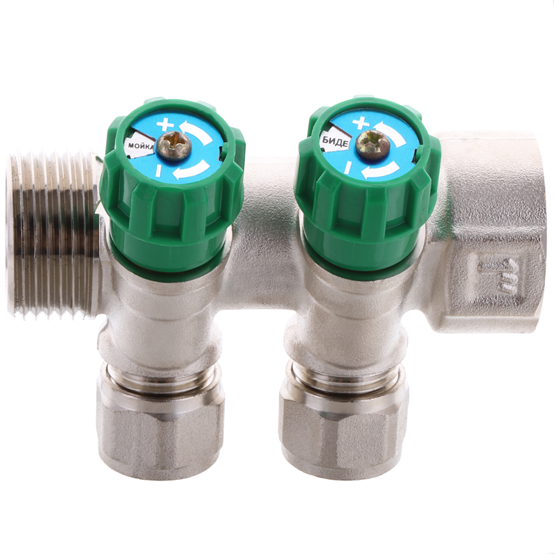 Коллектор вентильный KOER KR.1124-2 с фитингом 1" 2 выхода (KR2832) - фото 3