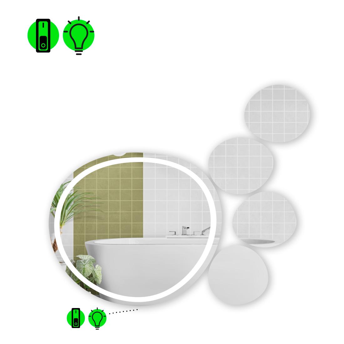 Дзеркало з LED підсвіткою Acqua 1 з механічним вмикачем 80x80 см (8736946) Дзеркало з LED підсвіткою Acqua 1 з механічним вмикачем 80x80 см (8736946)