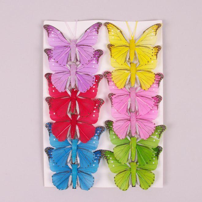 Бабочка искусственная Flora 8 см 12 шт. (40140)