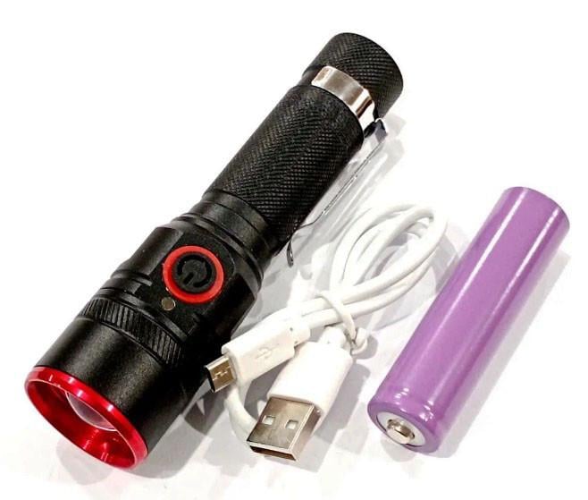 Фонарь карманный аккумуляторный LED RB-207 с zoom Li-ion 18650 T6 (1981011054)