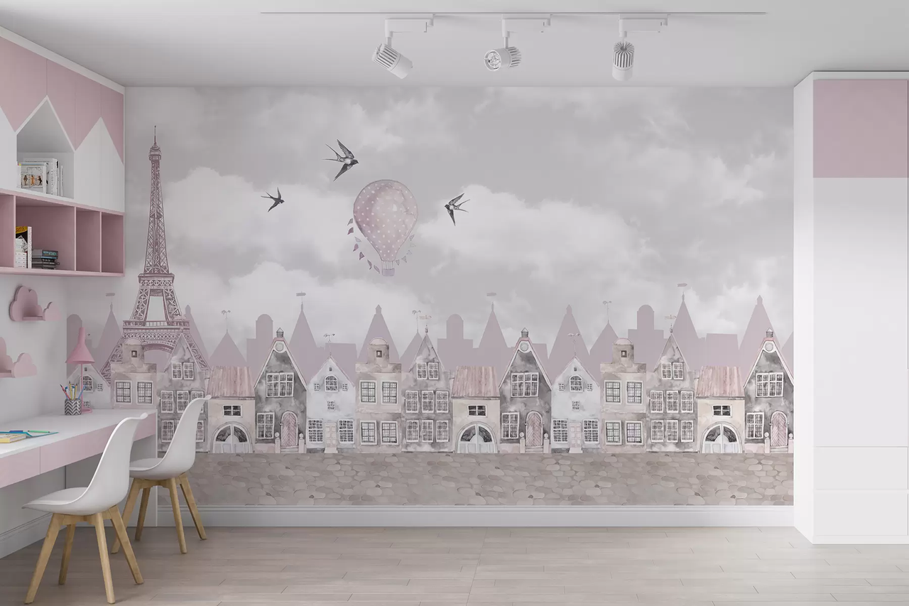 Фотообои флизелиновые Styleo Сказочный Париж u94128 300х250 см Розовый