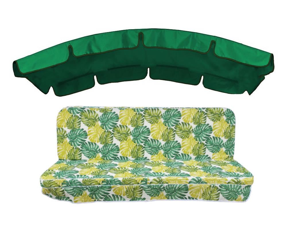 Комплект подушок для гойдалки eGarden Fauna 180x110x6 тент 120x210 Зелений