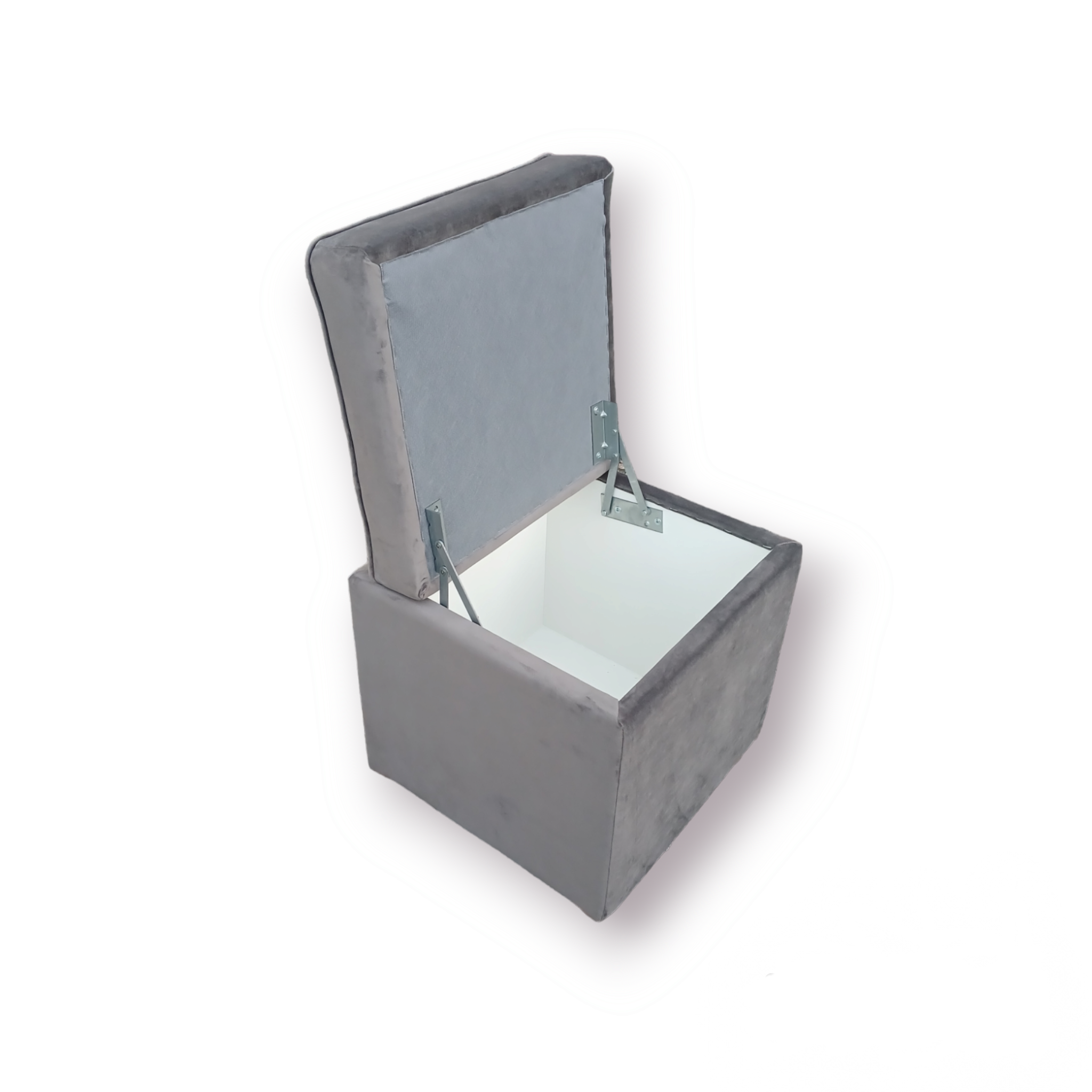 Пуф Люкс з нішою велюр Альміра 40х40х43 см Теплий сірий - фото 2