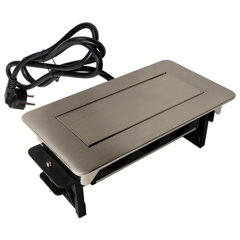 Блок розеточный встроенный Lumine SPACE 3 розетки Никель браш (171908)