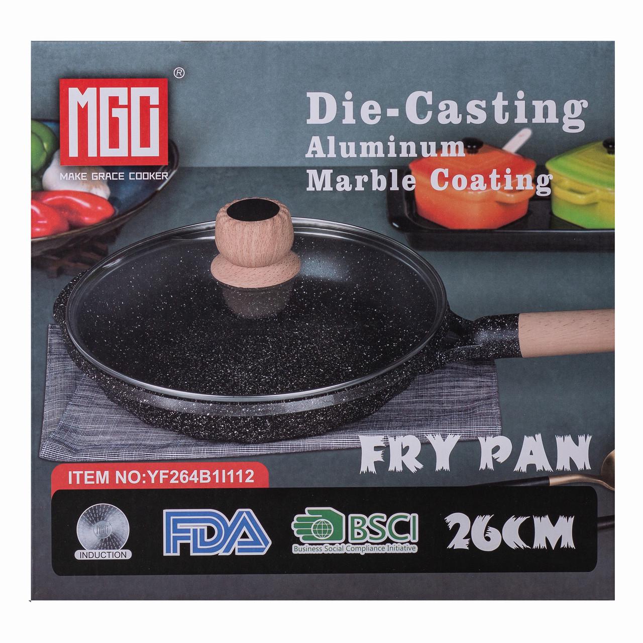 Сковорода алюминиевая MGC мраморное антипригарное покрытие 2,2 л 26 см Серый - фото 7 Сковорода алюминиевая MGC мраморное антипригарное покрытие 2,2 л 26 см Серый - фото 7