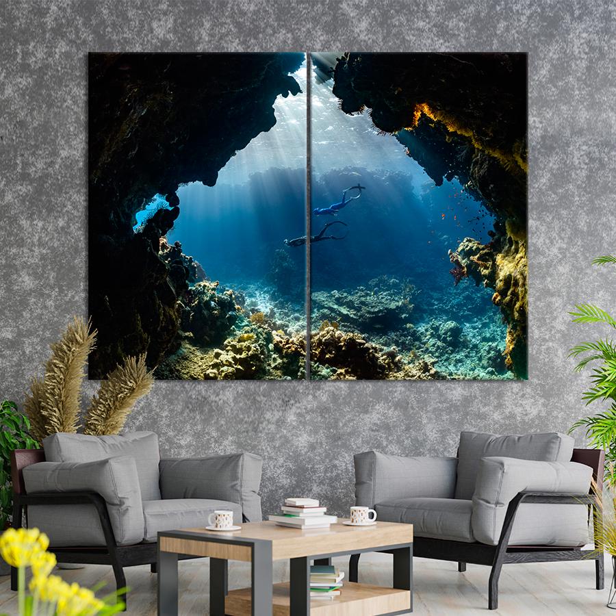Картина спорт Погружение двоих дайверов 165x122 см (A1260-2)