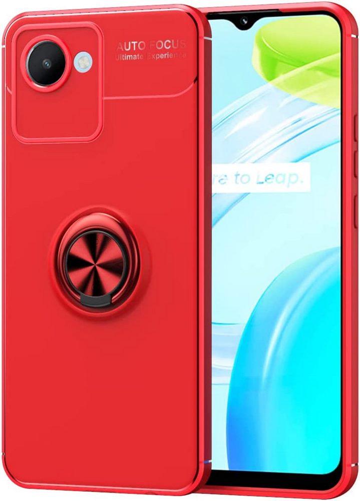 Чехол с кольцом Realme C30 Autofocus Red (30762-2D)