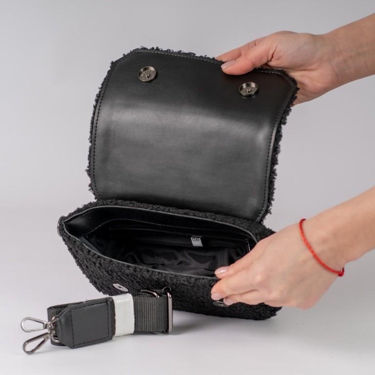 Сумка женская кросс-боди меховая XENIA № 36-23 искусственный мех и из эко-кожи Черный/Белый - фото 4 Сумка женская кросс-боди меховая XENIA № 36-23 искусственный мех и из эко-кожи Черный/Белый - фото 4