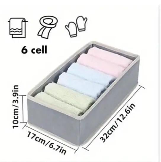 Органайзер для зберігання речей на 6 відділень 32х17х10 см Сірий (2526094062) - фото 2