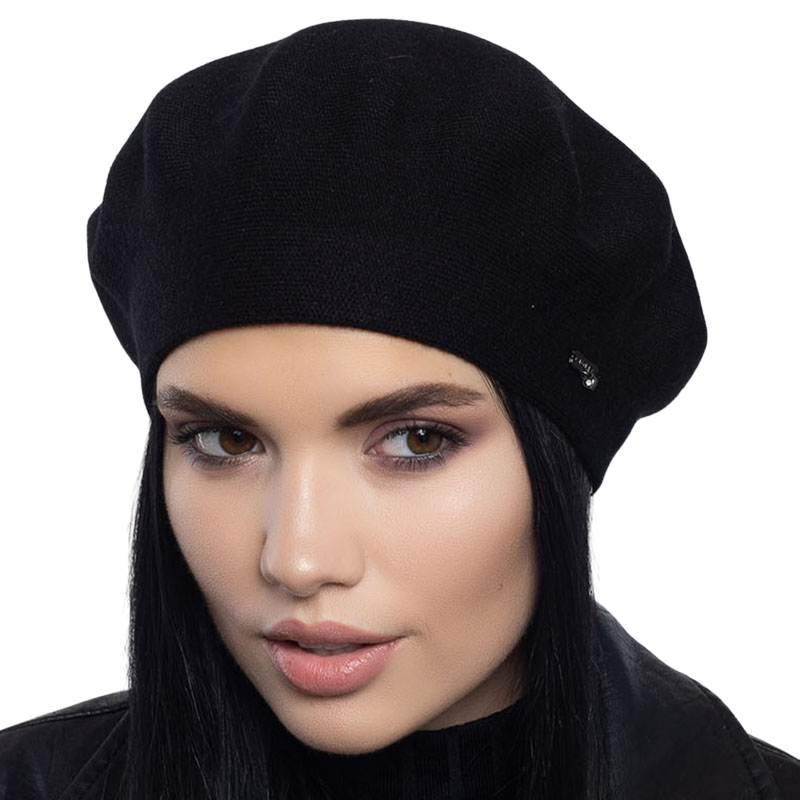 Берет женский Leks Клеопатра двойной шерстяной Черный (129048)