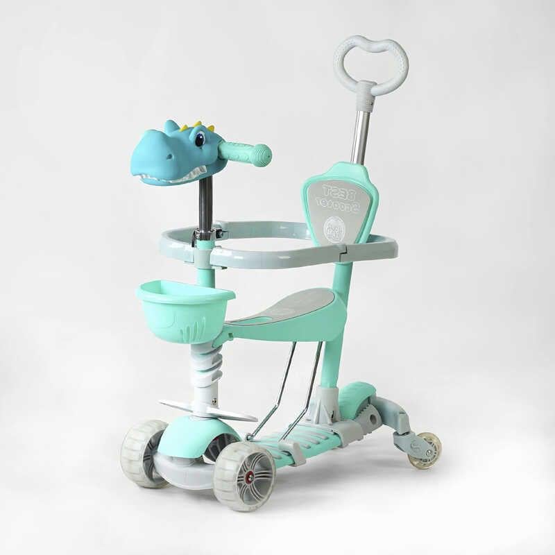 Самокат Best Scooter 5в1 PU колеса/підсвічування коліс/з бортиком Turquoise (166619)